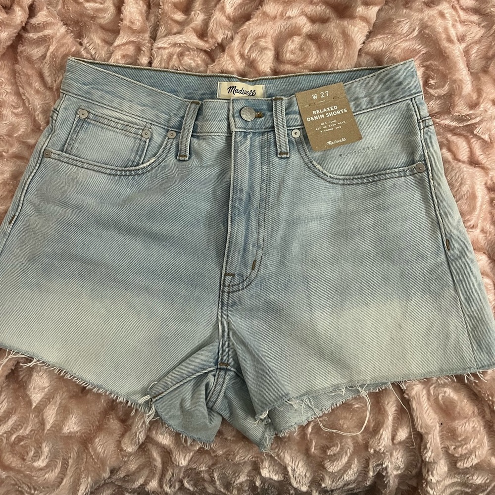 NWT MADEWELL RELAXED LIGHT WASH DENIM SHORTS SIZE 27